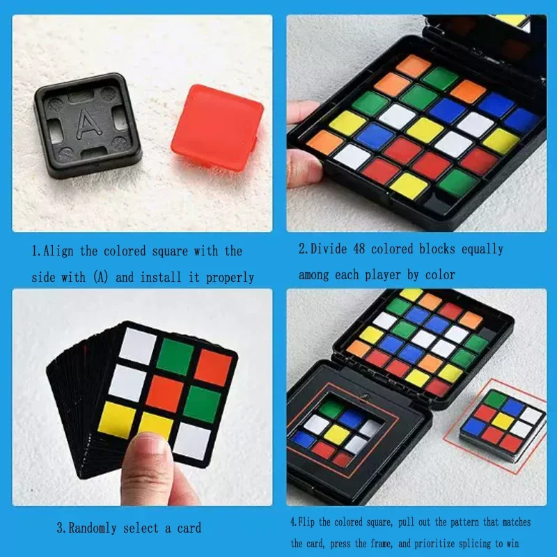 2025Kids Color Battle Square Race**Gra Planszowa dla Dzieci**Gra Rodzinna**Puzzle na Biurko Edukacyjne Zabawki Antystresowe**