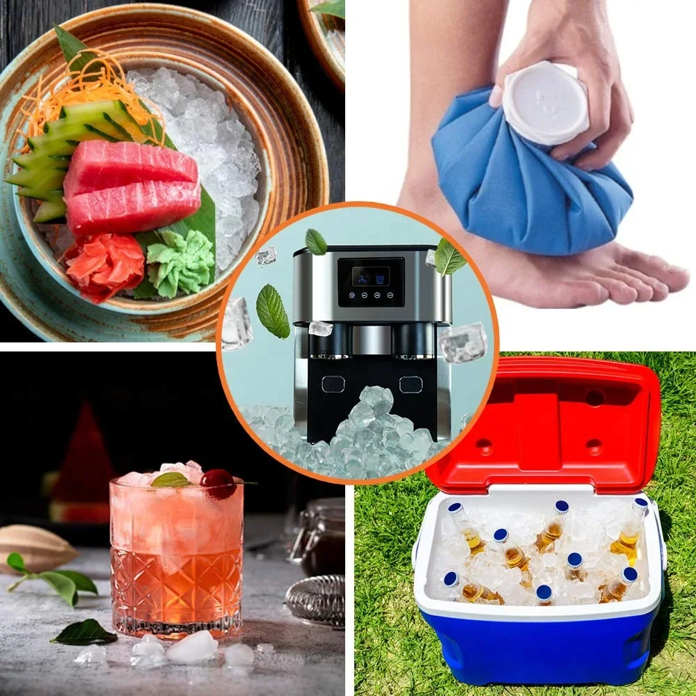YYHC-Mini macchina per il ghiaccio portatile acqua fredda 2 dimensioni cubetti di ghiaccio autopulente Touch Control macchina per fare il ghiaccio uso domestico festa 15 kg