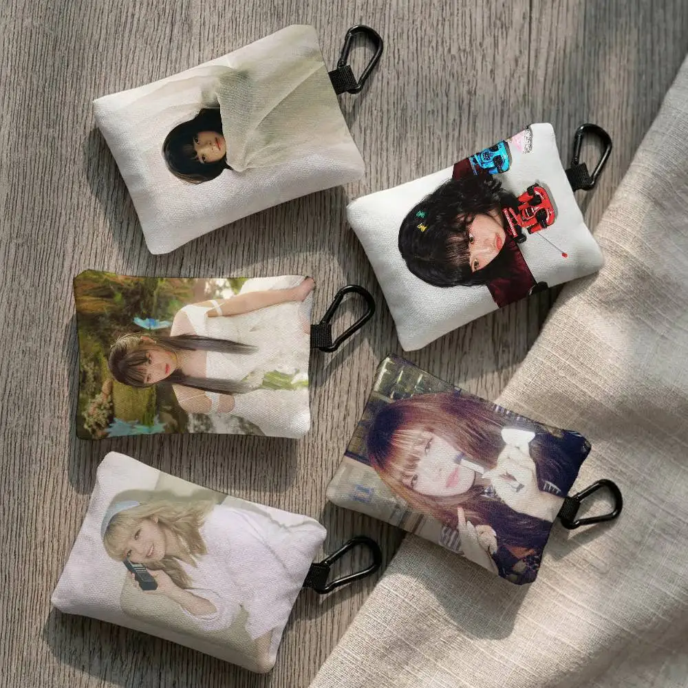 Singer J-Jeongyeon Everyday Oxford Cloth Zipper Coin Purse - Lightweight Card Holder & Hanging Key Pouch