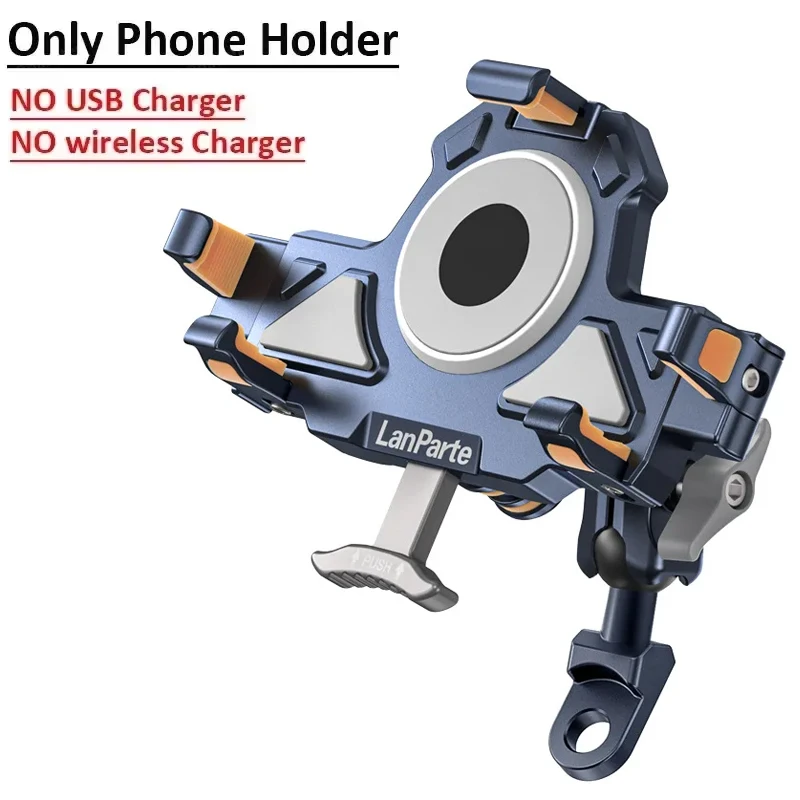 Motorbike Bicycle Bike Stand Metal Shockproof Motorcycle Phone Holder 4 Vibration Dampener 15W Wireless Charger Fast Charging image 3