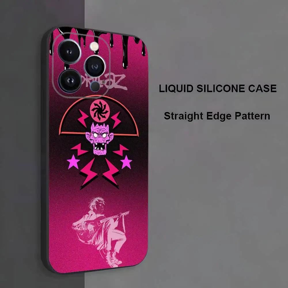 حافظة هاتف G-Gorillaz-Z لهاتف iPhone 17,16,15,14,13,12,11، Pro Max، XS، X، XR، SE، Mini، 8، 7، غطاء أسود من السيليكون الناعم #2