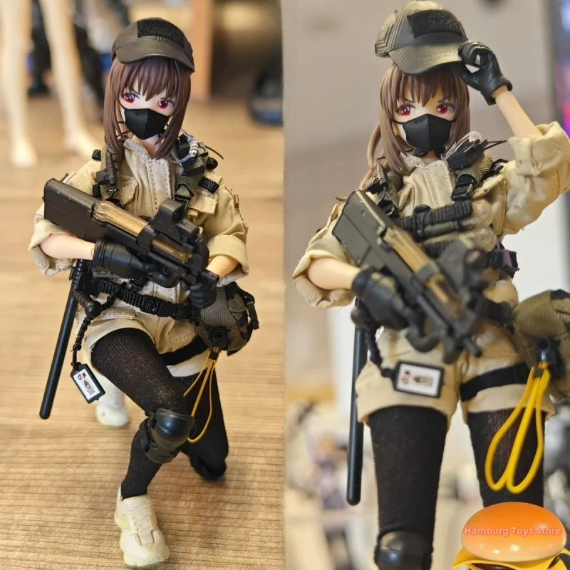 

HASUKI PA006 1/6 Scale Security Guard Tactical Camouflage Commando Armed Hands Gun Girl 12-inch Full Set Action Figure Soldier