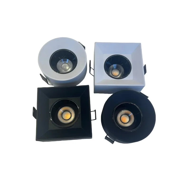 dimmable square e round recessed led cob downlight iluminacao interior comercial lampada do teto spot light ac 85265v 10w 15w 18w 01