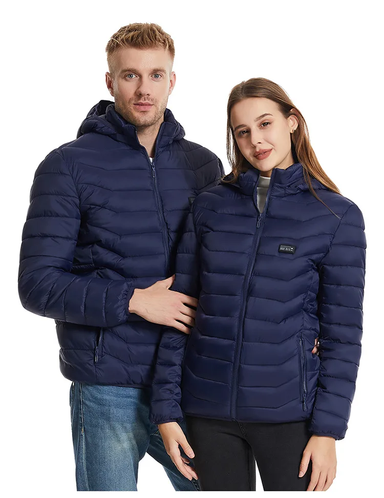 سترة شتوية محددة ذكية ساخنة لمبيعات عبر الحدود، خيار تحكم مزدوج واحد، وظيفة درجة حرارة ثابتة، كاسو فضفاض