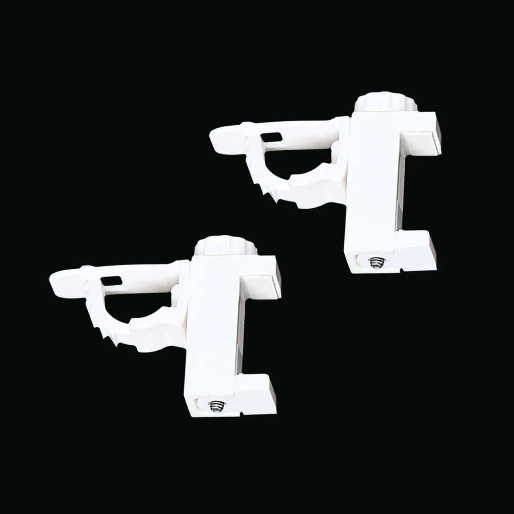 

2Pcs ABS Plastic Clip-on Adjustable Hanging Hooks White Storage Hooks for Home Bedroom Living Room Curtain Rod