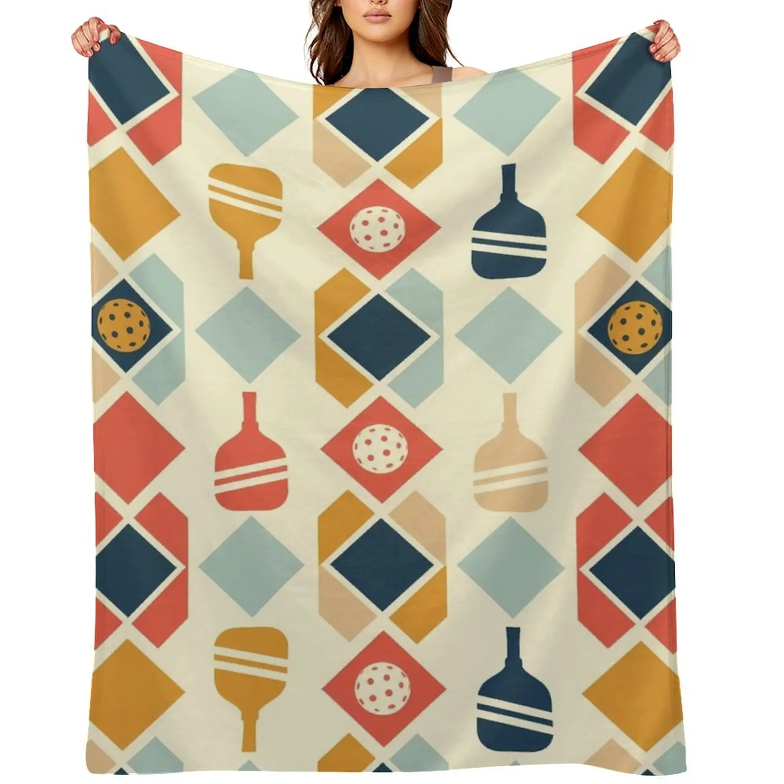 

Pickleball Retro Groove Throw Blanket heavy to sleep Plaid funny gift Fashion Sofas Blankets