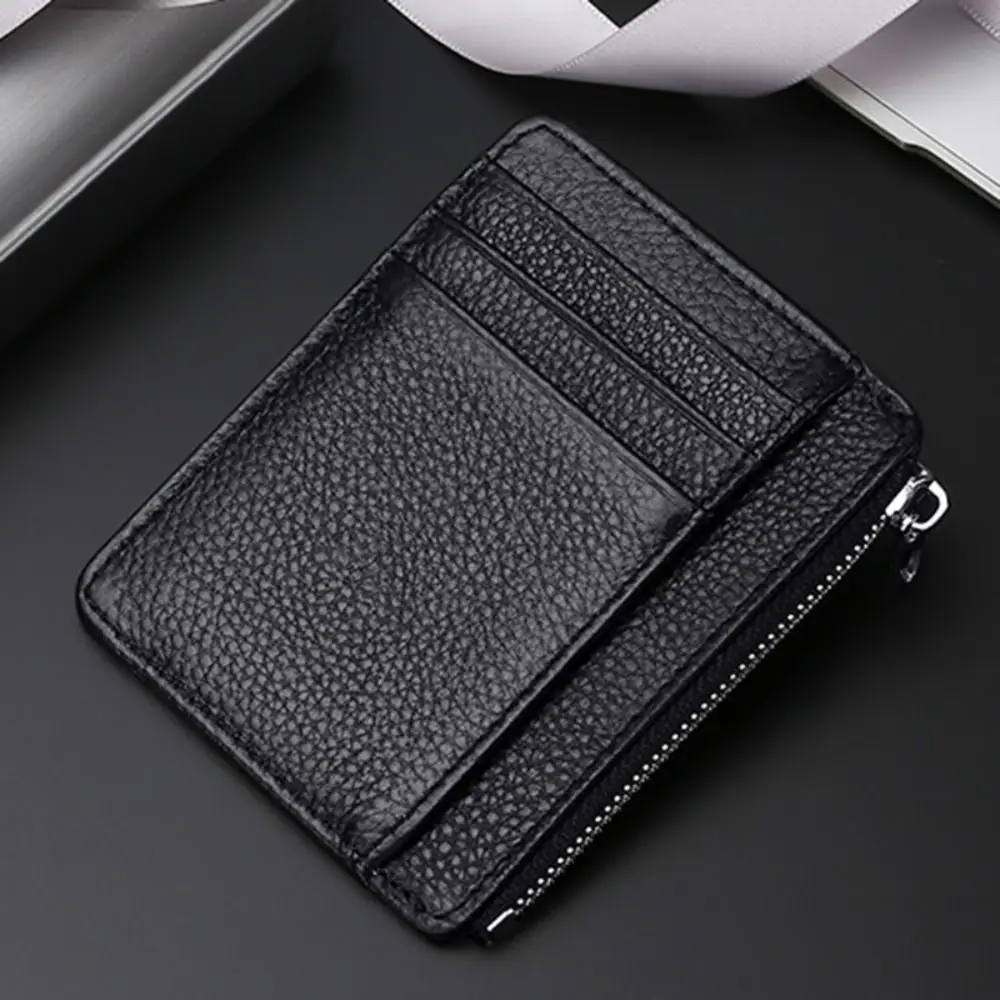 Genuine Leather ID Card Holder Candy Color Bank Credit Card Box Multi Slot Slim Card Case Wallet Women Men Business Card Cover