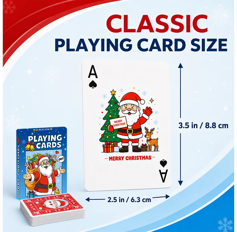 1/2 Packs Christmas-themed Playing Cards,Standard Poker Decks,Holiday Party Gifts,Ideal for Family Nights,Collectible Card Game