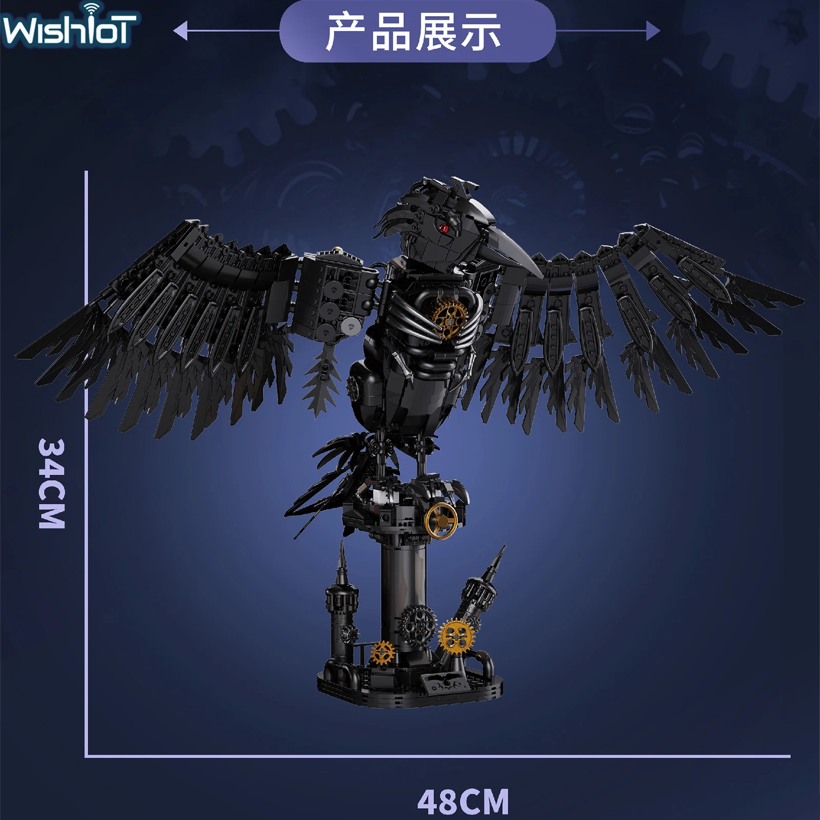 

Technical Mechanical Crow Building Blocks Animals MOC Raven Model Assembling Bricks Set Toys Kids Adults Creative Gifts 1018PCS