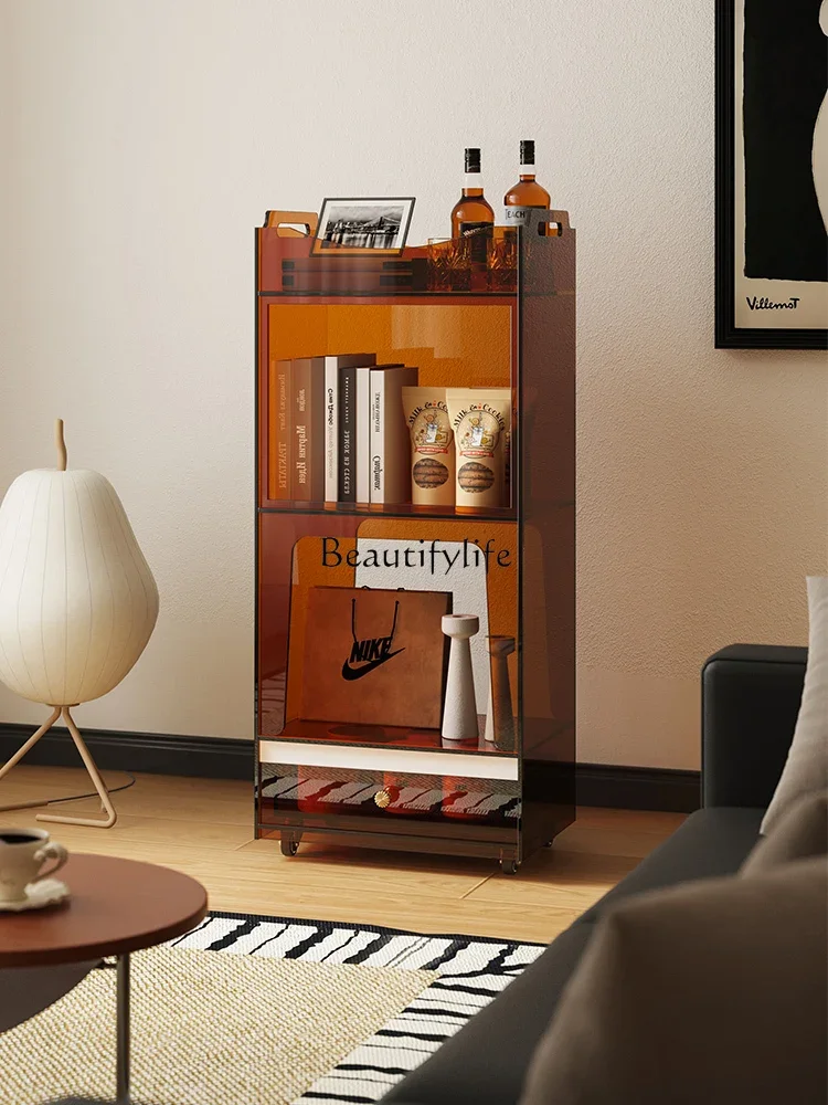 

yj32 Acrylic movable living room sofa side cabinet medieval shelf simple bookcase