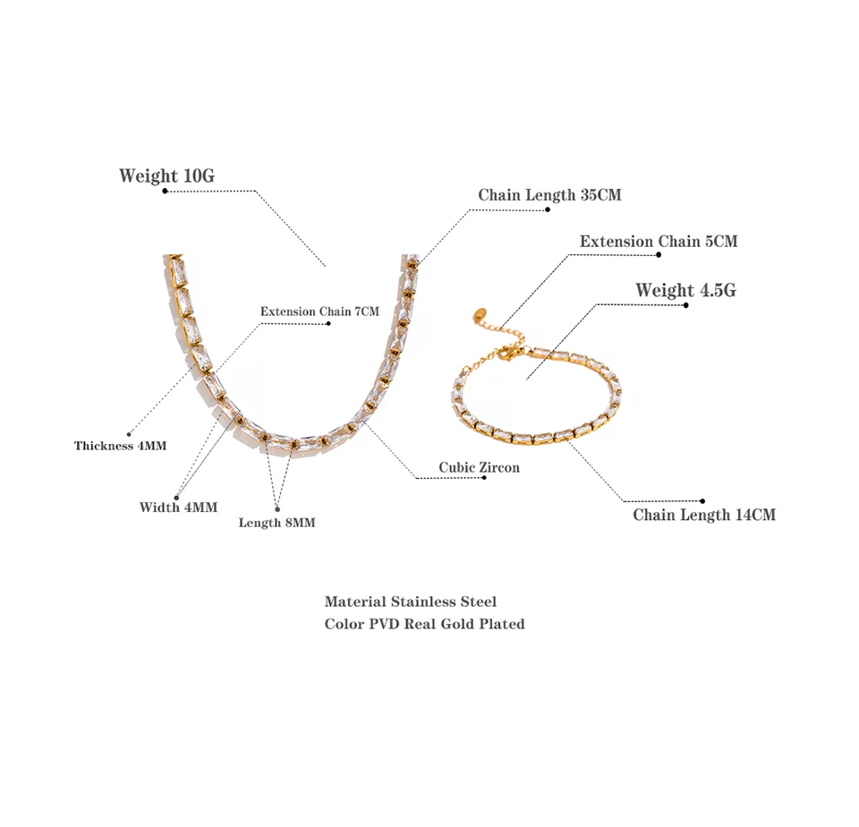 Yhpup Wasserdicht Mode Weiß Grün Zirkonia Edelstahl Wunderschöne Halskette Armband Elegante Charme Schmuck Sets Frauen – Detail 9