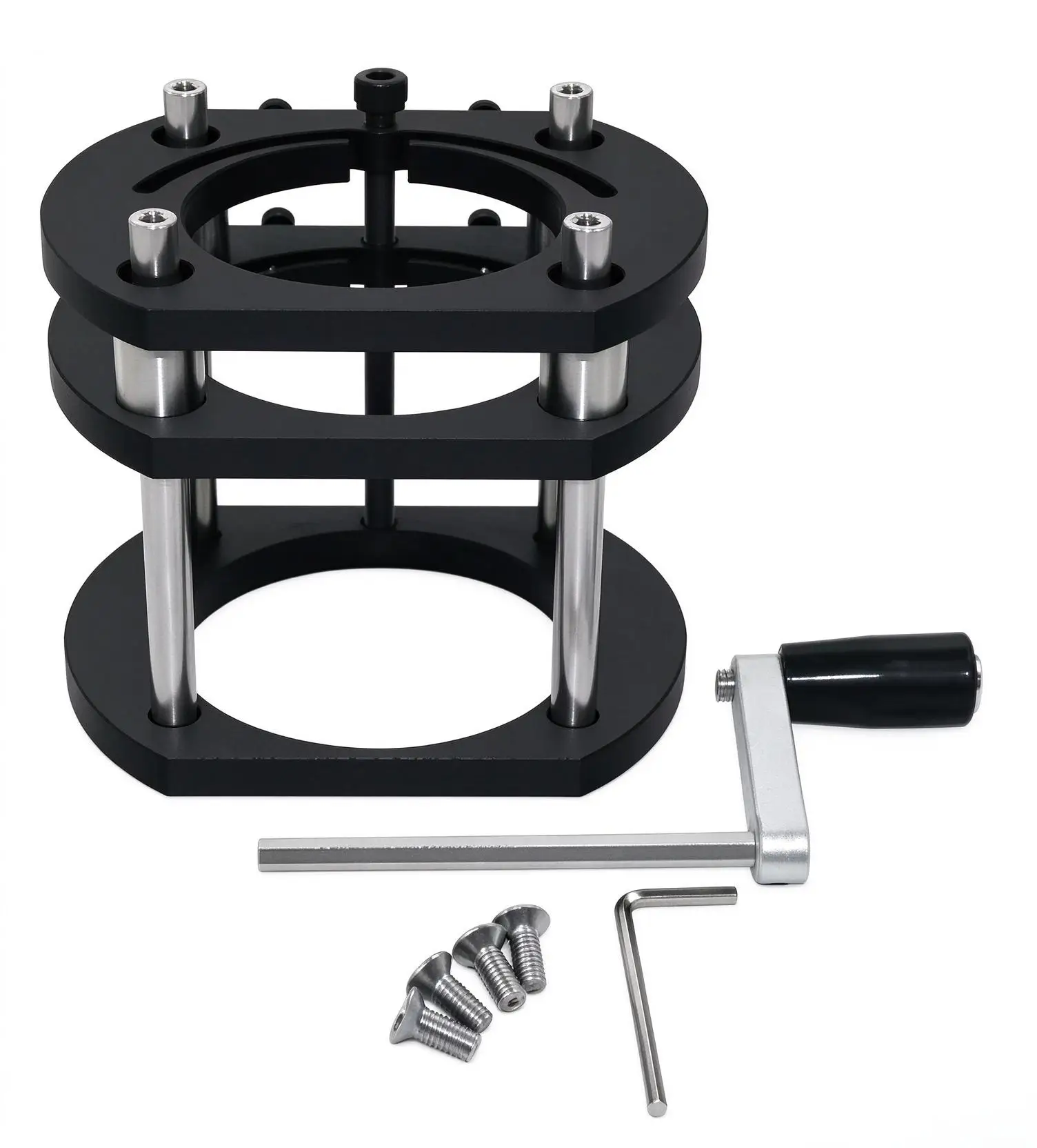 65mm Router Lift Kit with Aluminum Insert Plate, Woodworking Router Table Accessory for Trimmer Engraving Machine Workbench