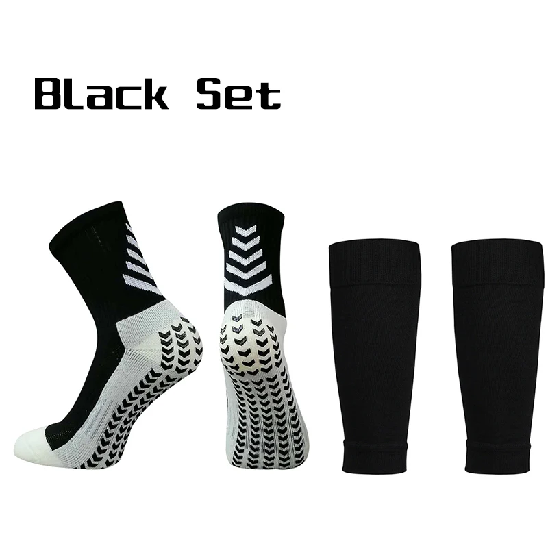 Anti Slip Soccer Socks Adults Extra Size Sports Towel Bottom Elasticity Football Shin Guards Leg Cover Sleeves Protection Gear