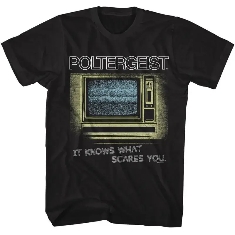 Poltergeist Horror Movie Console TV It Knows What Scares You Men's T Shirt