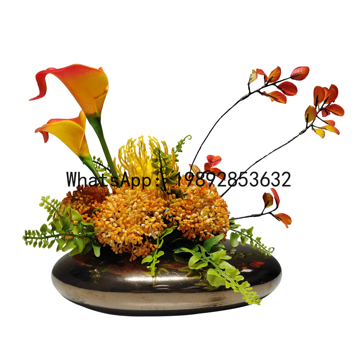 PYJ Chinese Hotel Round Table Turntable Simulation Flower High-end Light Luxury Decoration - 2 pieces