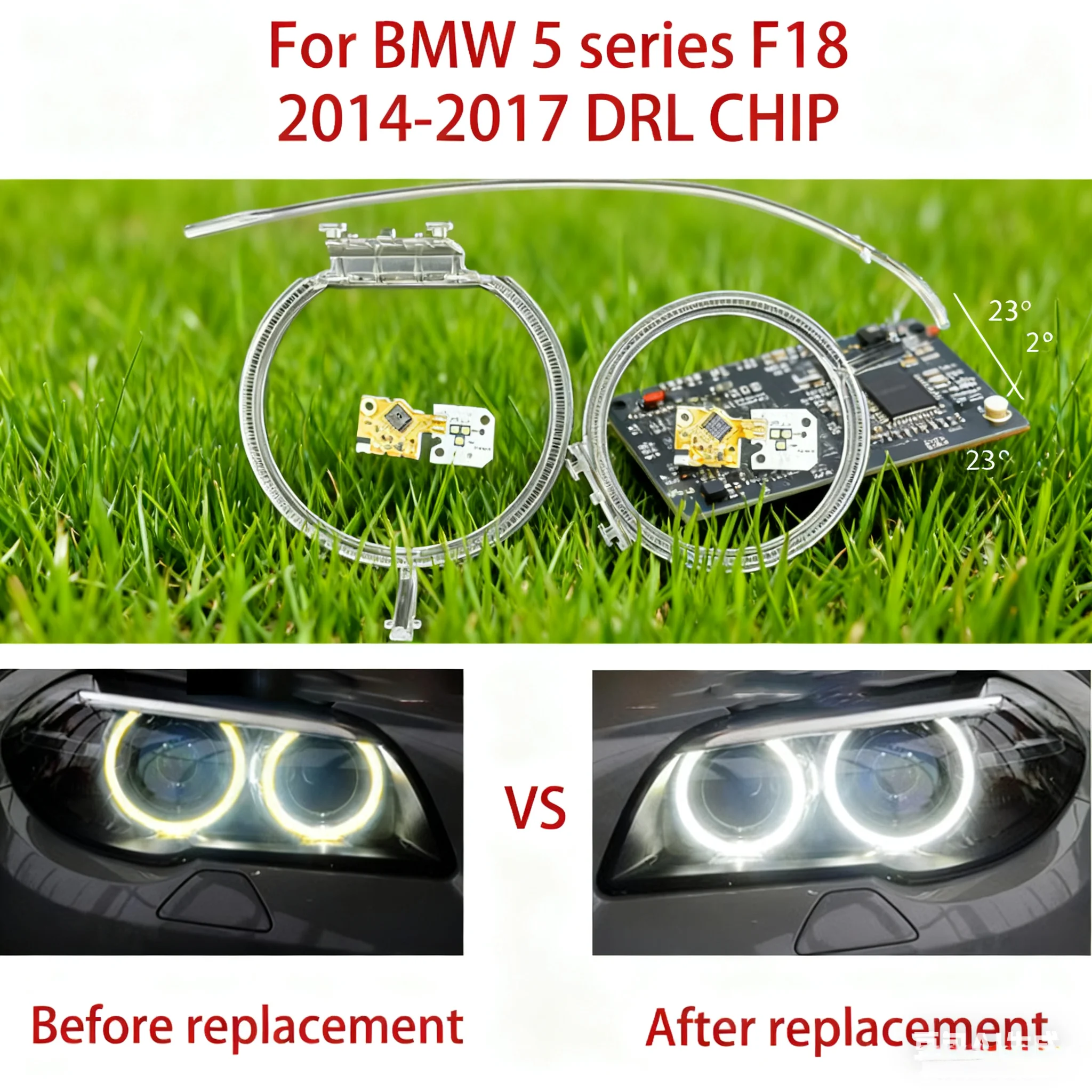 

Car LED Light Source Chip Running Ballast Angel Eye Light Guide Strip For BMW 5 Series F10 F18 2014-17 Car DRL CHIP Light Brow