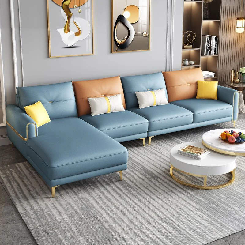 

New design high-quality sofa corner leather sofa set combination modern luxury living room sofa for sale
