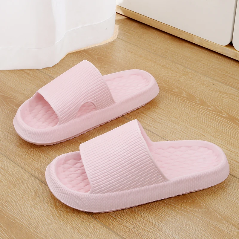 2024 Summer Women's Anti-Slip Soft Cloud Slippers for Couples New Style Thick-Soled EVA Bathroom Household Flip-Flops