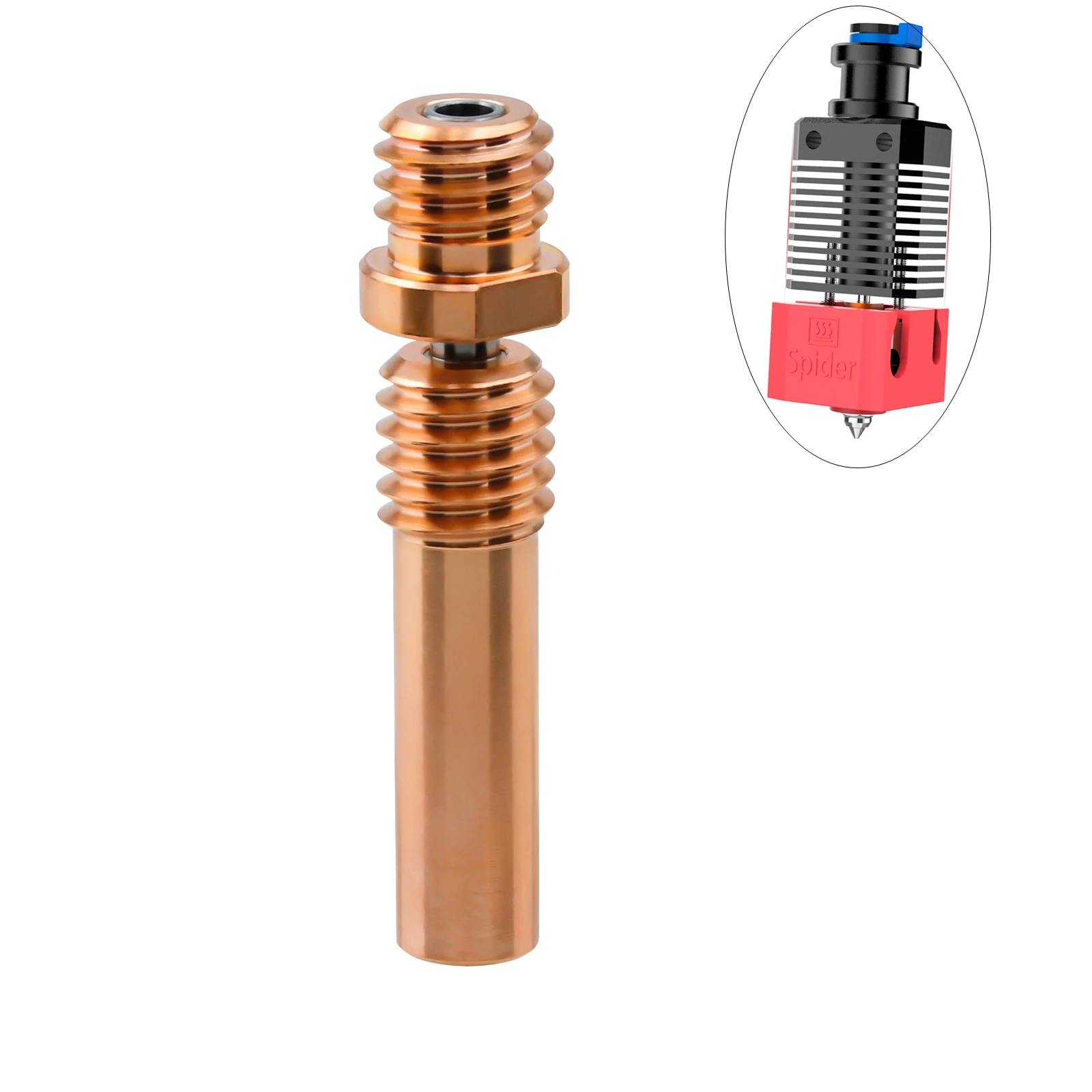 

Upgrade High Temperature Copper Throat Tube Titanium Bimetal Heatbreak For Creality Spider All Metall Hotend 3D Printer