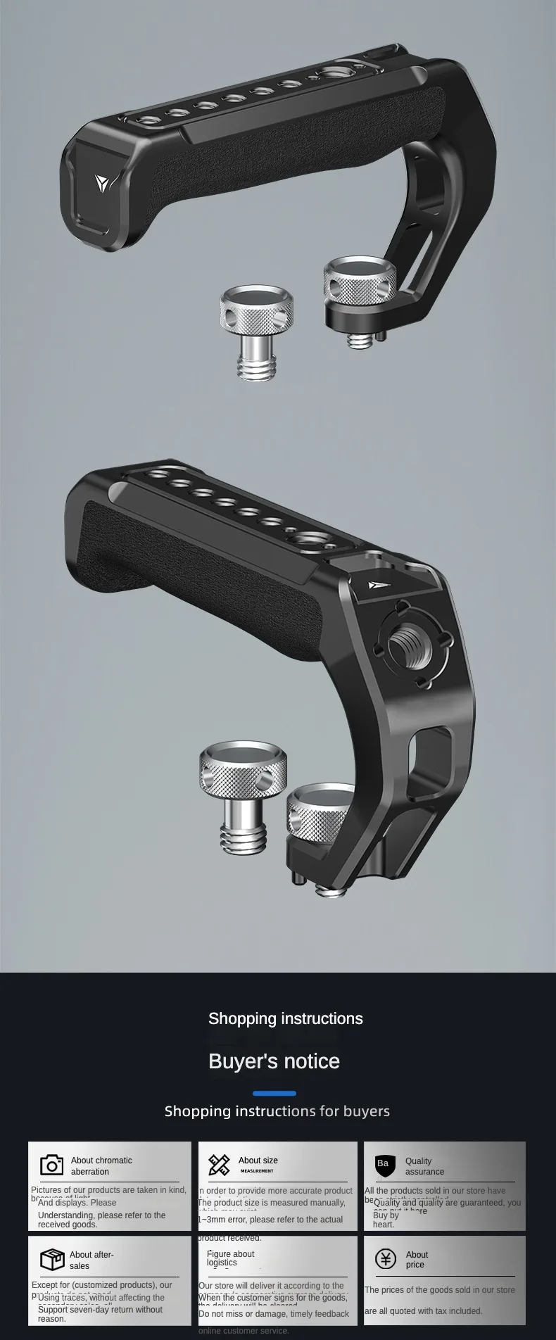 Kamera-Handgriff oben mit 3/8 Arri-Positionierungsloch, Kaltschuhhalterung für Monitor-Mikrofon für Nikon, Canon, Sony, DSLR-Kamerakäfig-Rig – Detail 9