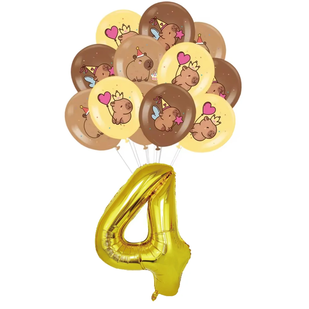 Nieuwe Leuke Capybara Verjaardagsfeestje Decoraties Kapibala Ballonnen Servies Set Papieren Borden Kopjes Banner voor Baby Douche Kids Geschenken