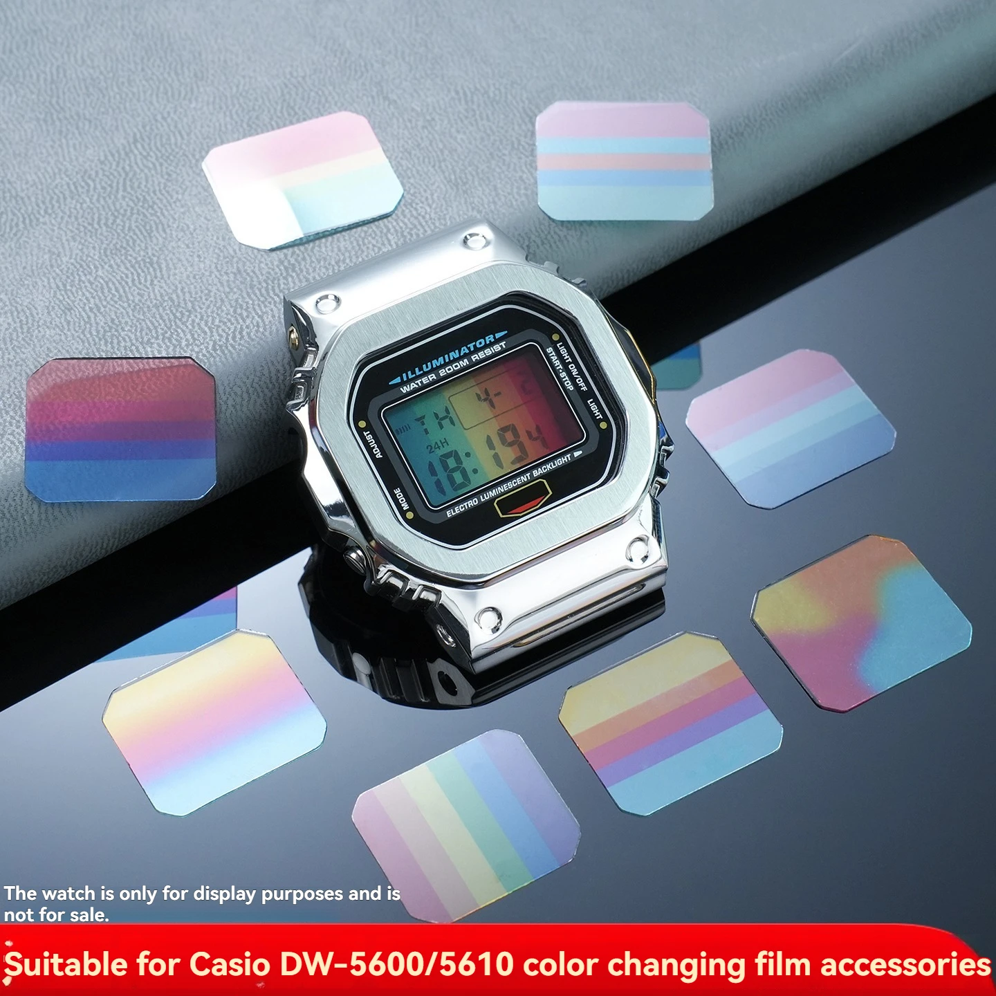 2PCS For Casio GShock Square Watch 5600 5600E 5610 B5000 DIY Screen Protector Sticker LCD Display Film for Watch Face Mod Parts