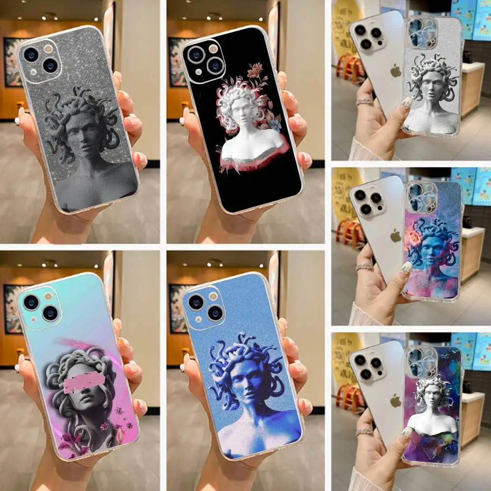 

Medusa Greek Mythology Phone Case Transparent Silicone Soft For iPhone 17 16 15 14 13 12 11 Mini Pro Max Plus