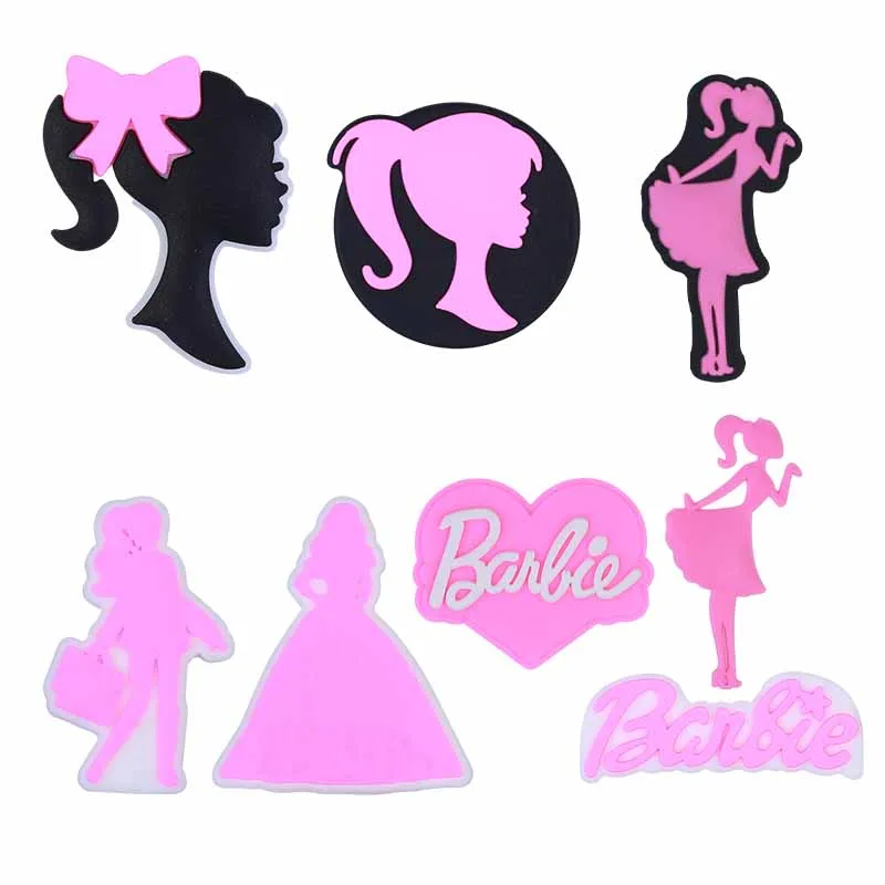 Barbie Kawaii Silicone Beads Cartoon Loose Beads Diy Bracelet Cartoon Cute Handmade Accessories Pierced Jewelry for Girls