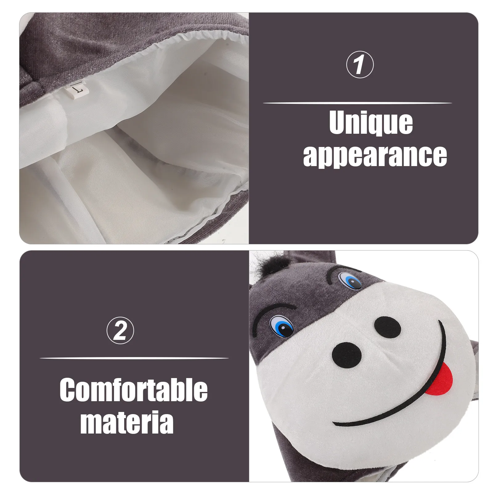 Chapéu de Animal Burro Fofo, Gorro de Inverno para Festivais, Touca Macia e Quente para Festa, Acessório de Cabeça para Fantasia de Natal e Cosplay