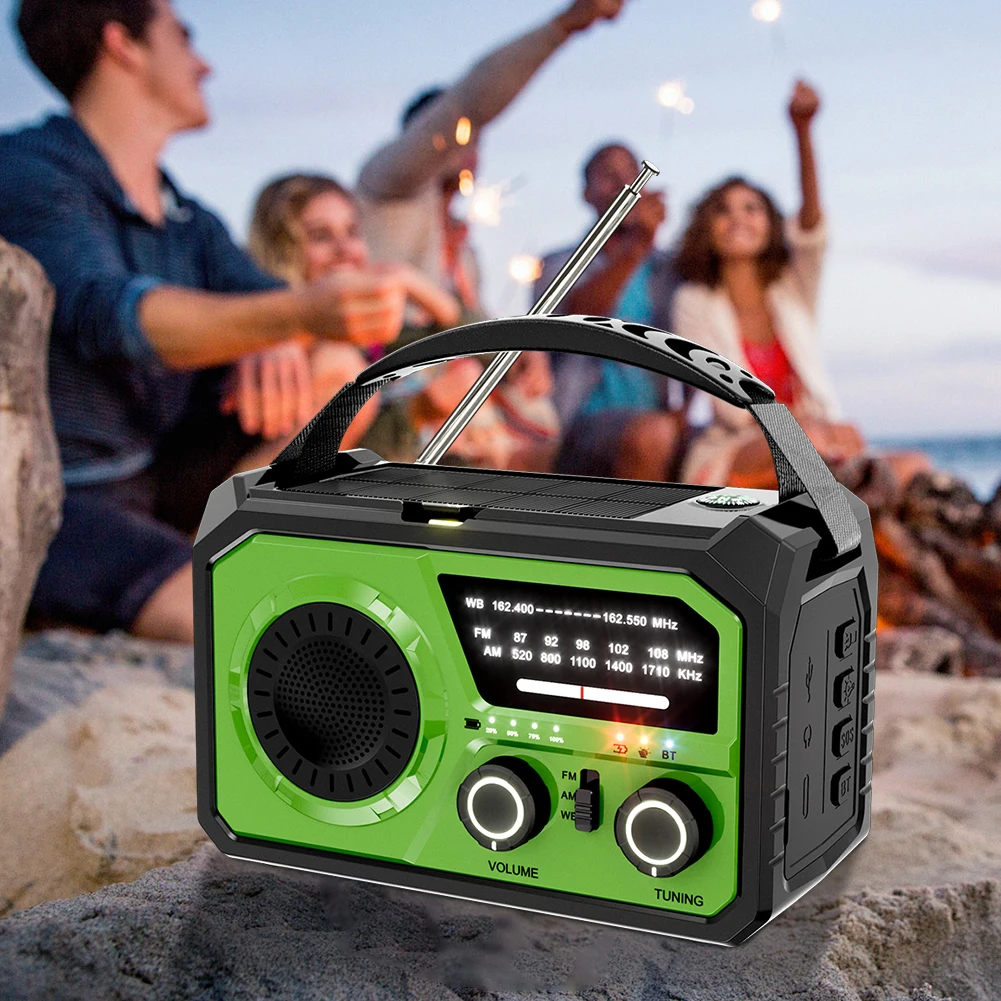 16000mAh AM/FM/WB NOAA Emergency Weather Radio SOS Alarm Survival Radio Bluetooth-Compatible 5.3 Speaker for Outdoor Emergencies