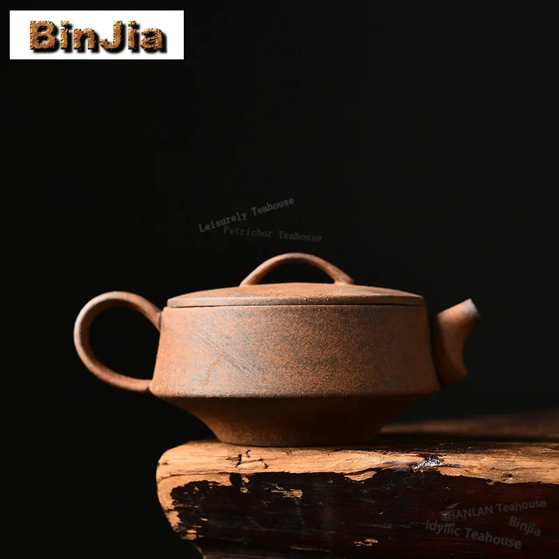 

200ml Old Rock Clay Big Caliber Pot Teapot Vintage Tea Infuser Pot Tea Maker Kettle With Ball Hole Chinese Tea Set Craft Gift