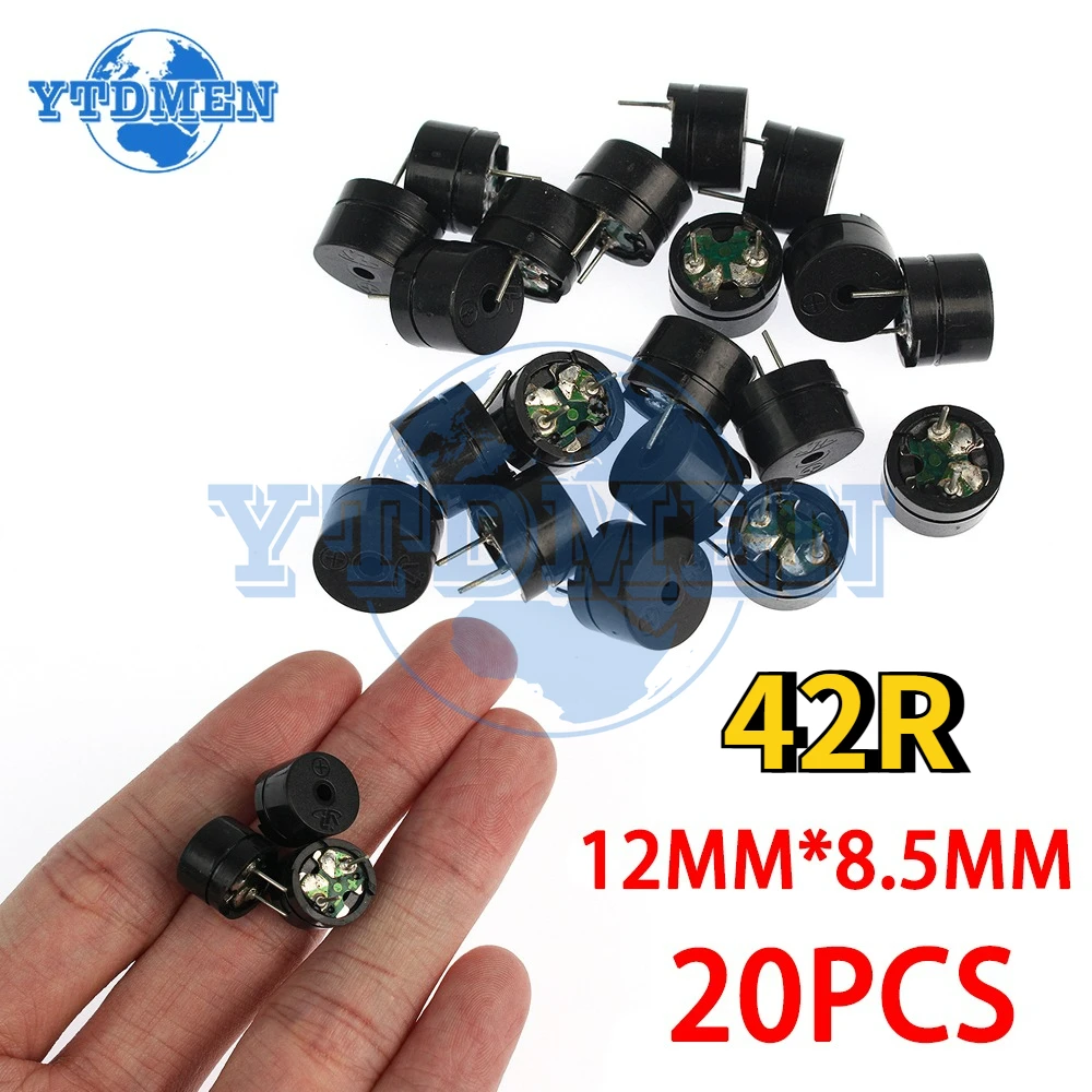 20PCS 12085 Passive Piezo Buzzer Kit 12x8.5mm 42Ω 3V/5V/9V/12V Universal Mini Buzzers for Arduino DIY Projects