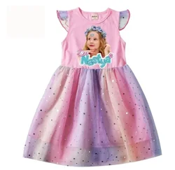 Lovely Show Like Nastya Clothes Kids Short Sleeve Casual Dresses Baby Girls Lace Dress Children Wedding Party Vestidos