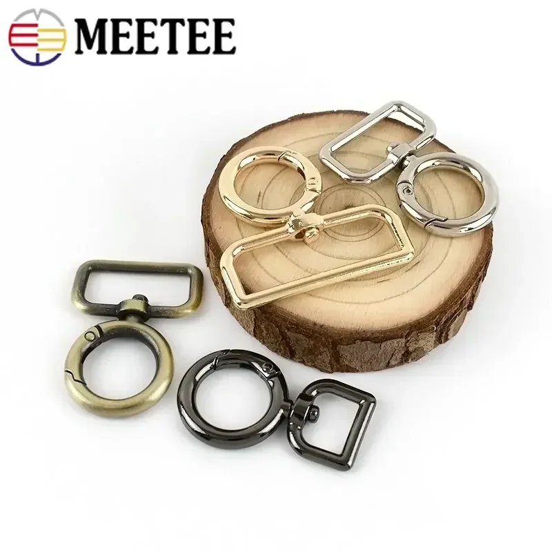 10/20Pc 12-38mm Metal Carabiner Buckle Bag Strap Snap Ring Hook Clip Trigger Spring O Rings Dog Collar Connector Clasp Accessory