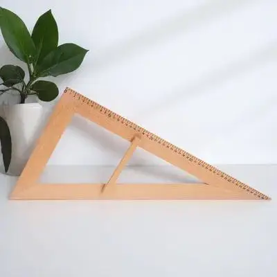 مسطرة قياس المعلم مقبض خشبي مدمج لأدوات تعليمية هندسة السبورة أداة تعليمية للطلاب #6