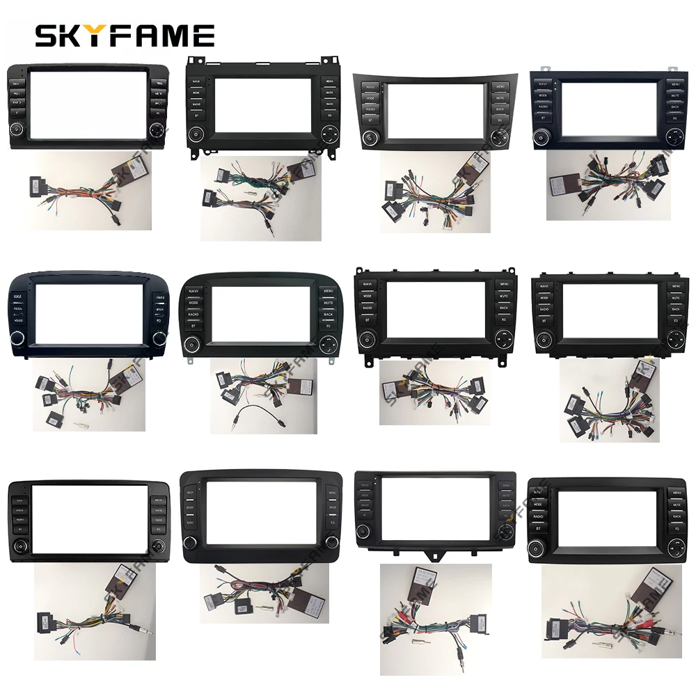

7 Inch Car Frame Fascia Adapter Canbus Box Decoder Android Radio Dash Fitting Panel Kit For Benz SL R Class SLK B200 W203 W209