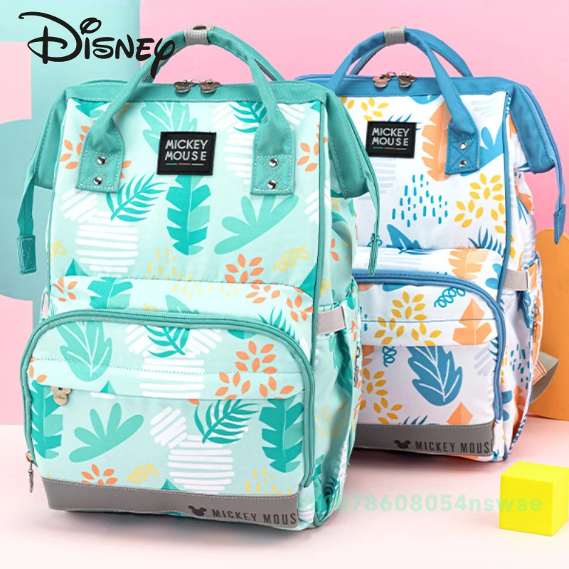 Disney's New Diaper Bag Backpack Luxury Brand Original Baby Diaper Bag Backpack Cartoon Baby Bag Large Capacity Multifunctional