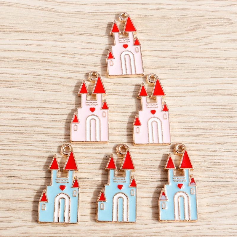 10 قطعة 12x25 مللي متر لطيف المينا القلعة Charms المعلقات لصنع المجوهرات أقراط القلائد أساور Crafts بها بنفسك الحرف اليدوية اكسسوارات
