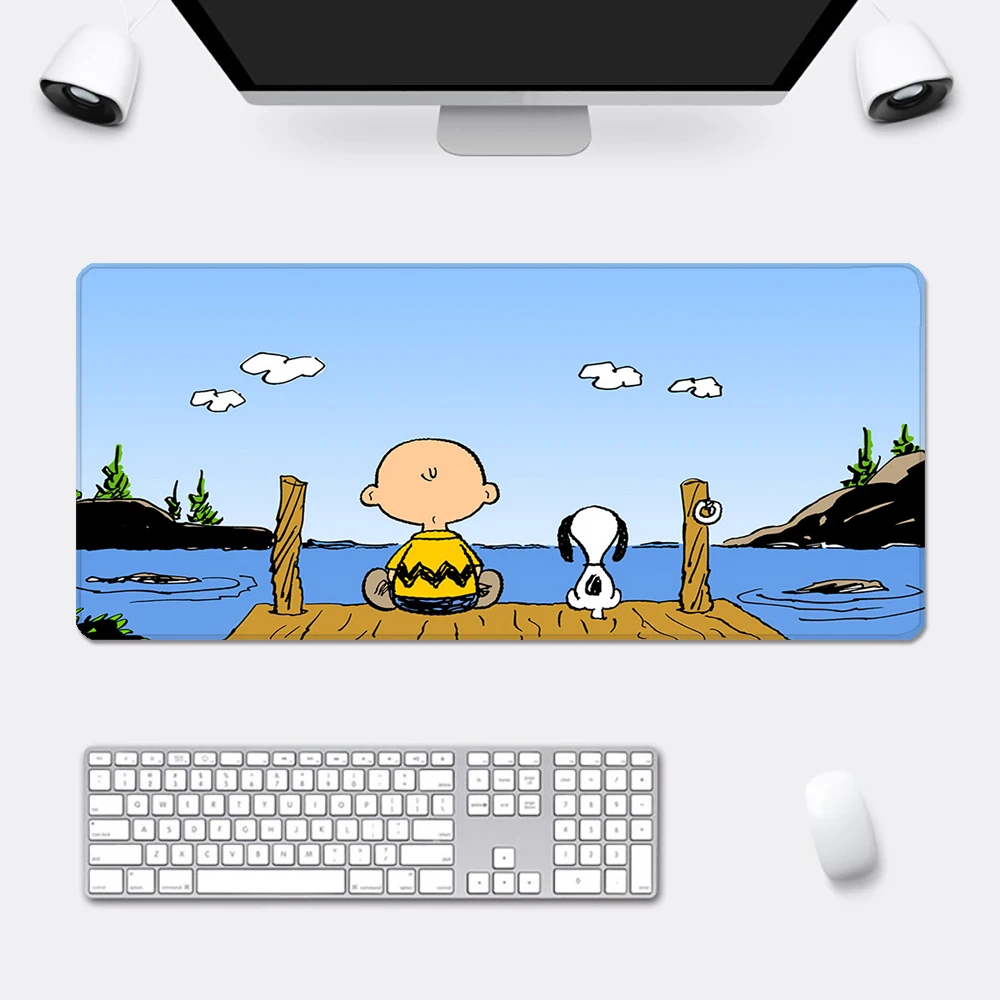 Cartoon Cute Dog S-Snoopys Mousepad HD Printing Computer Gamers Locking Edge Non-slip Mouse Pad XXL90x40cm Keyboard PC Desk Pad