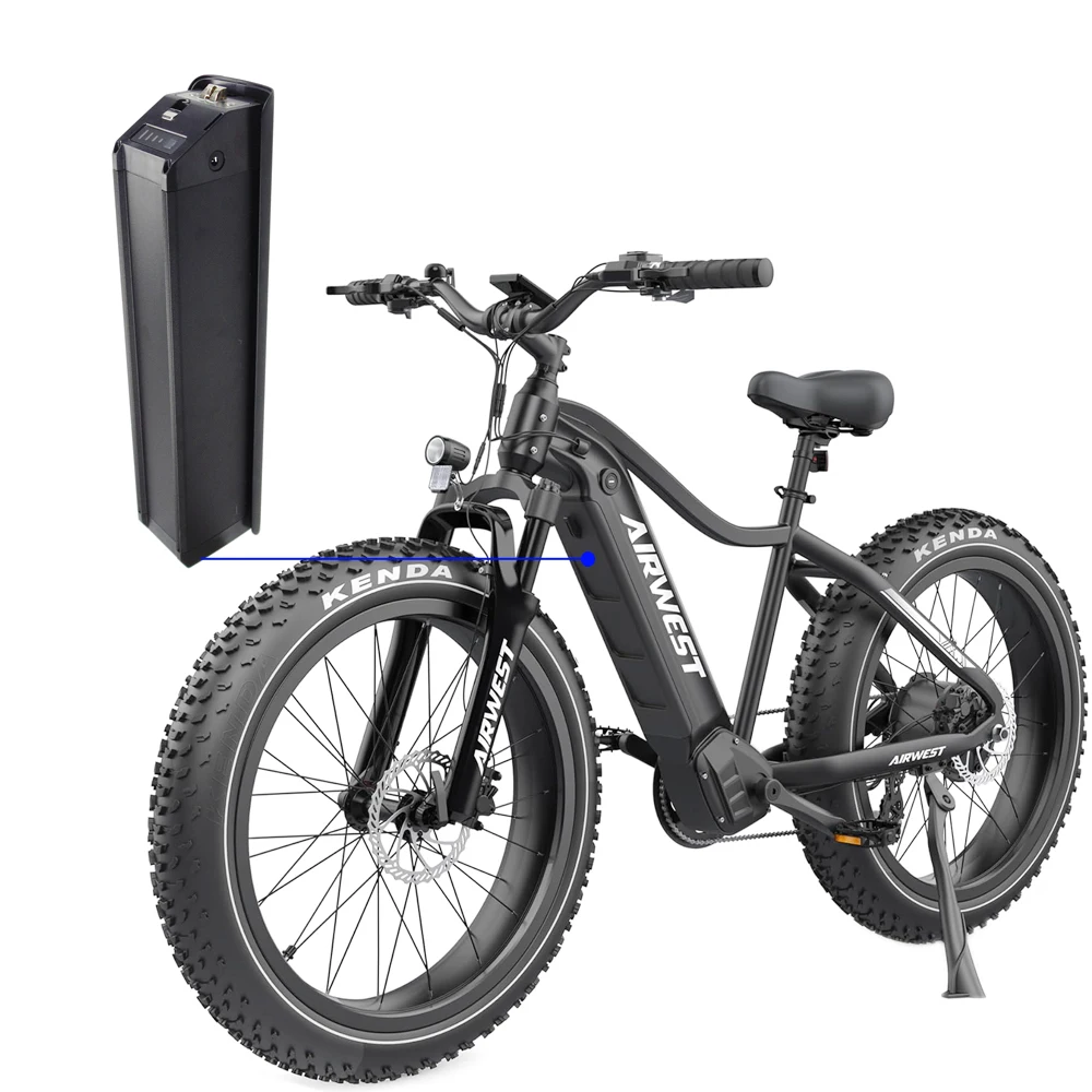 Replacement 48V 17.5Ah 840Wh Integrated Lithium Battery Pack for 500W 750W 1000W AIRWEST Fat Tire Electric Bike Mountain Ebike