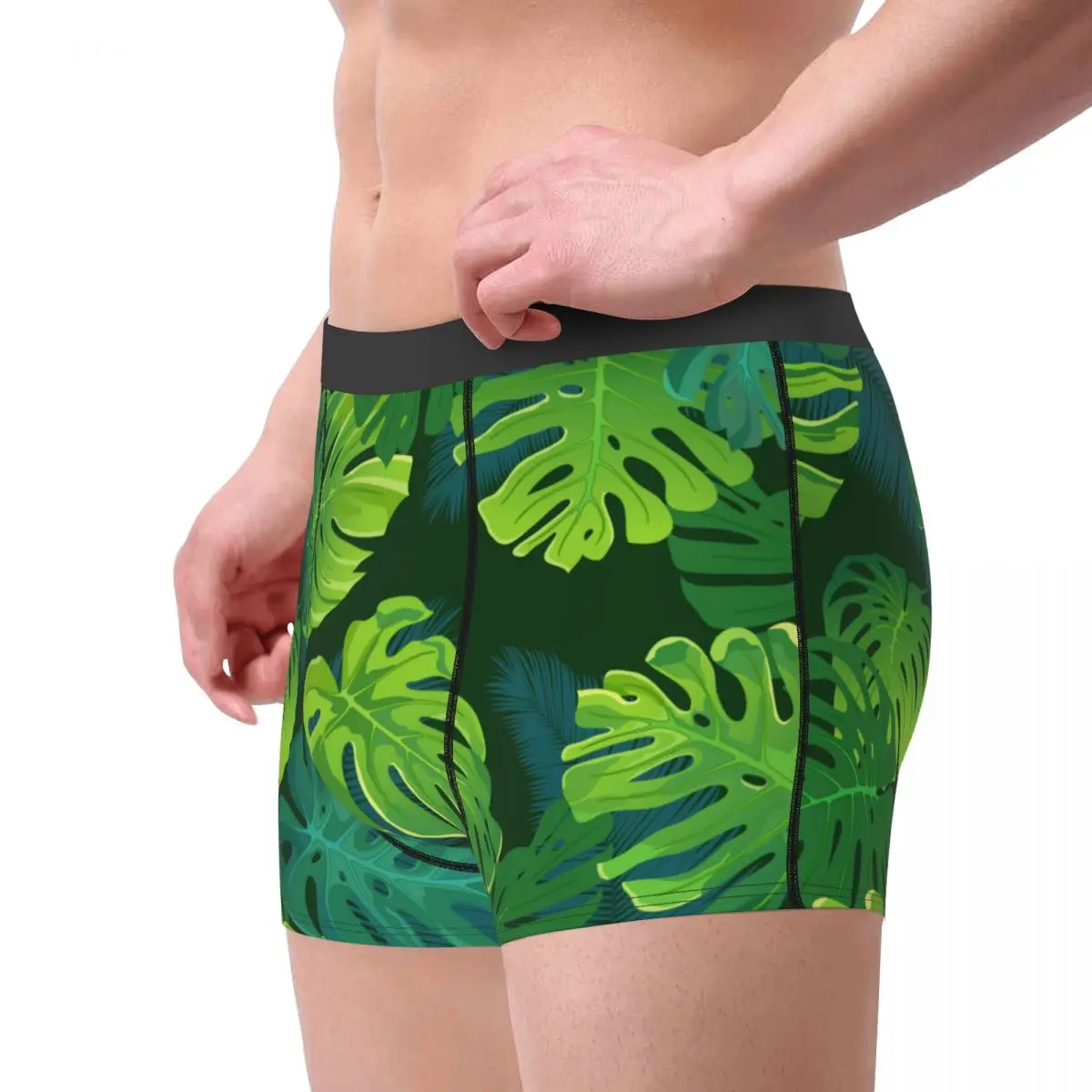 Boxer Men Underpants Tropical Palm Monstera Leaves Jungle Leaf Men's Panties Shorts Breathable Mens Underwear Briefs Sexy Boxers