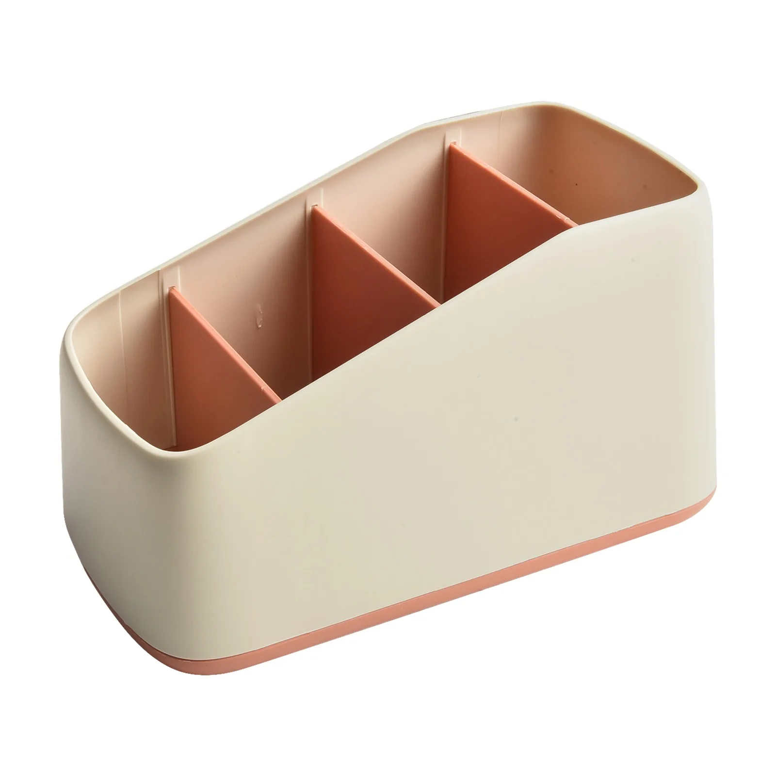 4 Grid Storage Case Desktop Tidy Organizer ABS Material Non-slip Bottom Raised Bottom Corners Space-saving Design Table Desk