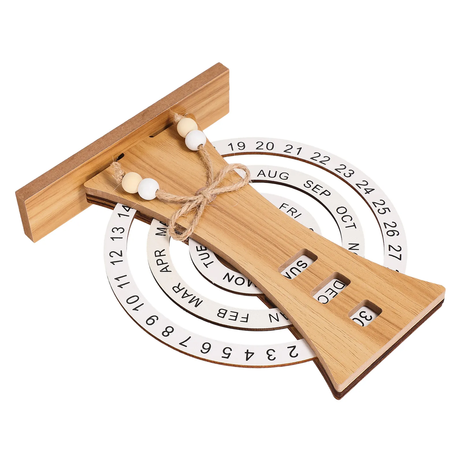 

Wooden Perpetual Elegant Desk Calendar Home Office Supply Reusable Table Standing Daily Use Calendar Household Decor