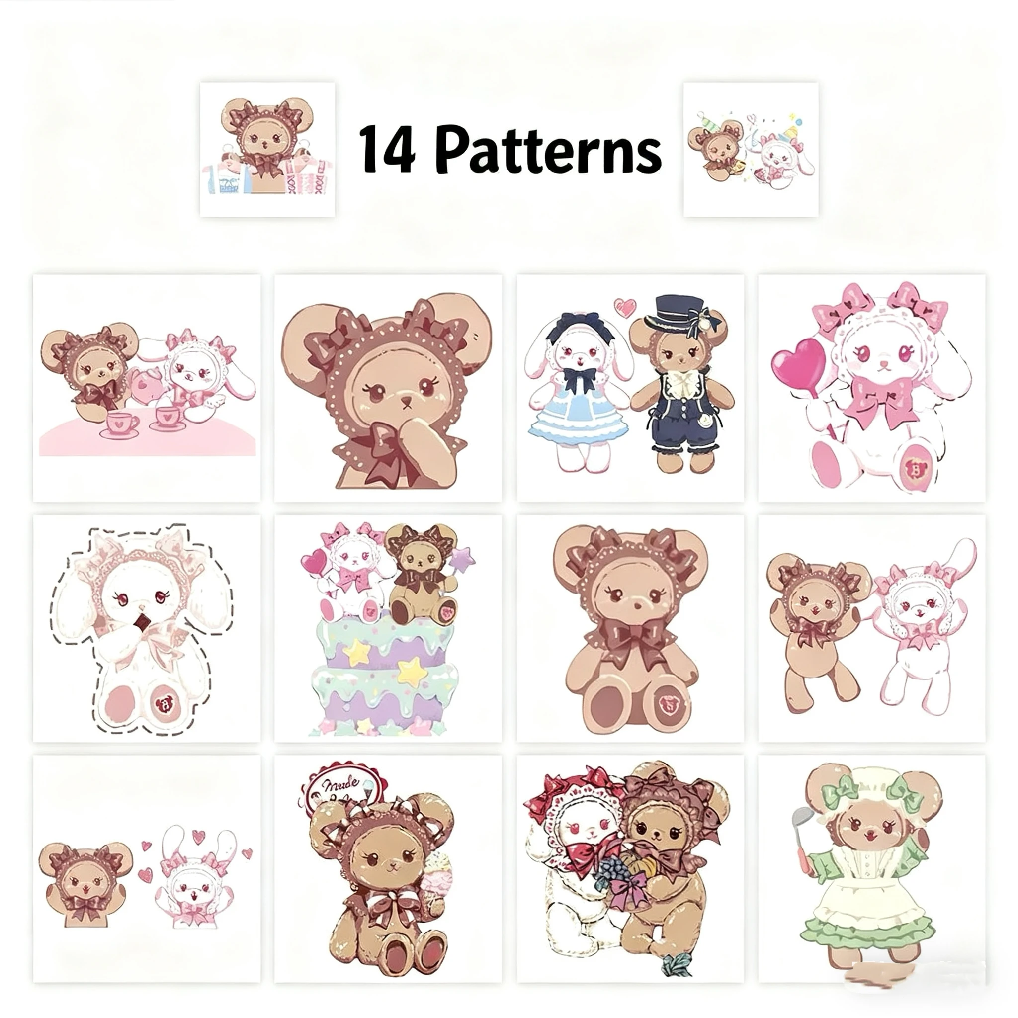 Novo estilo limitado: adesivos super fofos lo círculo coelho urso rolo, urso criativo ins decoração scrapbook diy copo de água sticke