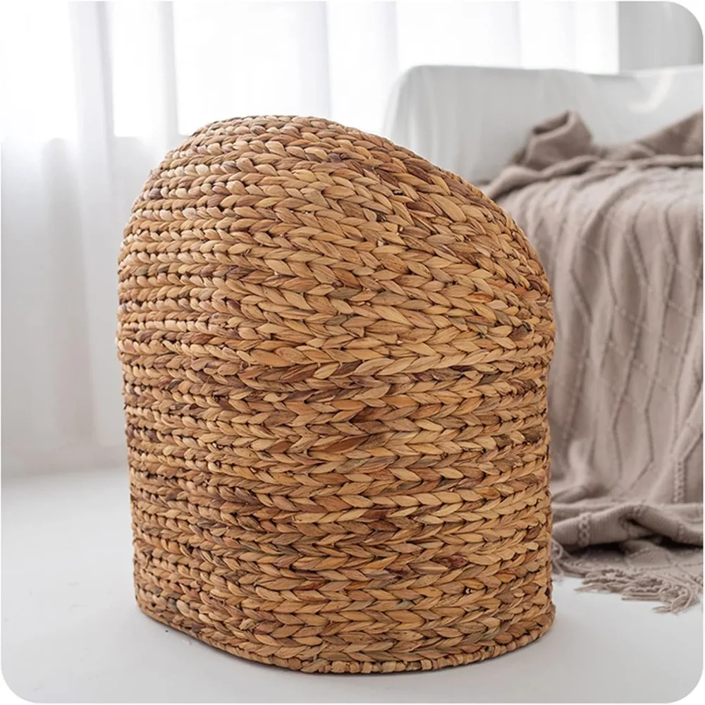 سرير للقطط من الخيزران الطبيعي، سرير كهف للقطط مصنوع يدويًا بطابقين، مثالي للقطط والقطط الداخلية بتصميم مضفر