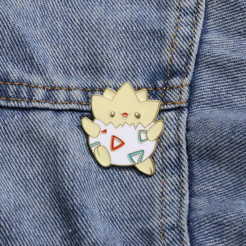 Cute Pokémon Togepi Brooch Anime Figure Enamel Pin Backpack Decoration Cartoon Cosplay Props Jewelry Birthday Gifts Kids Toys