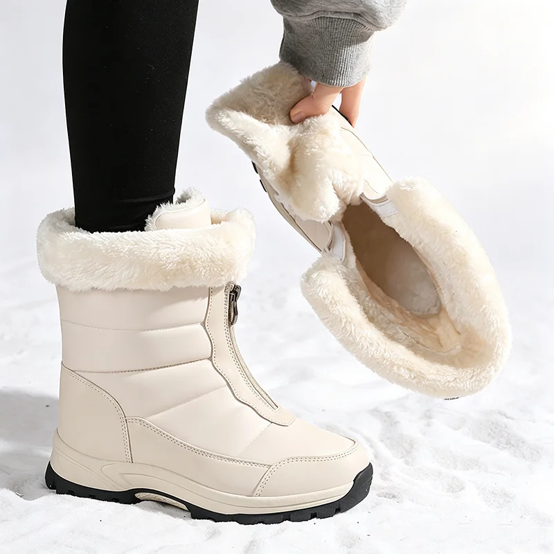 Winter Women Snow Boot High-top Waterproof Ankle Boots Ladies Thick Plus Warm Snow Hiking Boots Outdoor Cotton Shoes Sneakers view 6