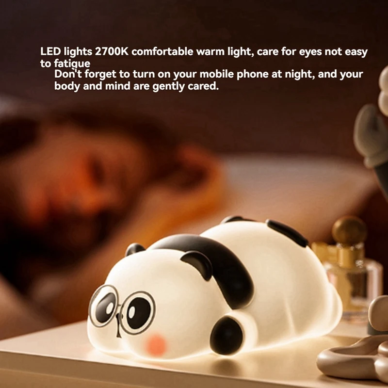 ГОРЯЧИЙ! Силиконовый ночник с пандой, детская спальня, лампа для защиты глаз, лампа с пандой, чтобы сопровождать вам спать ночью