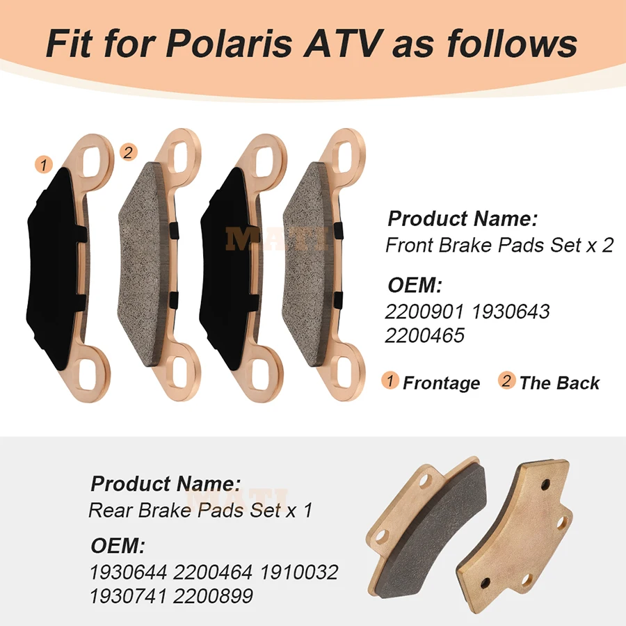 مكابح أمامية وخلفية M MATI ملبدة لـ Polaris Big Boss 250 300 350 400 500 Sportsman 400 500 Xpress 300 400L 2200464 2200901 #6