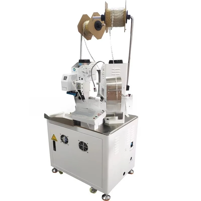 Fully Automatic Pre-insulated Wire Stripping and Twisting Ferrules Chain Terminal Crimping Machine for AWG26-AWG12